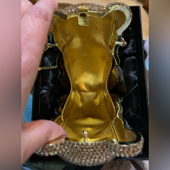 NEW Sparkling Bling Crystal Rhinestone Bear Bag Clutch Purse - Picture 2 of 7